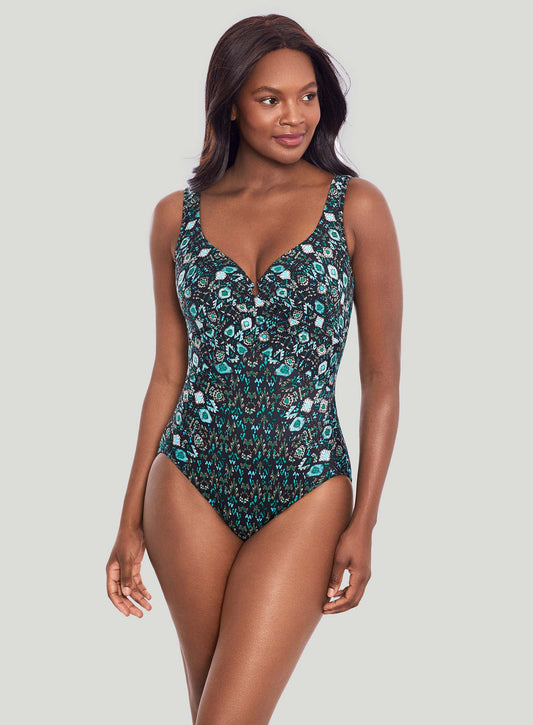 Miraclesuit Swimwear: Bijoux Escape Underwired Shaping One Piece Black Multi