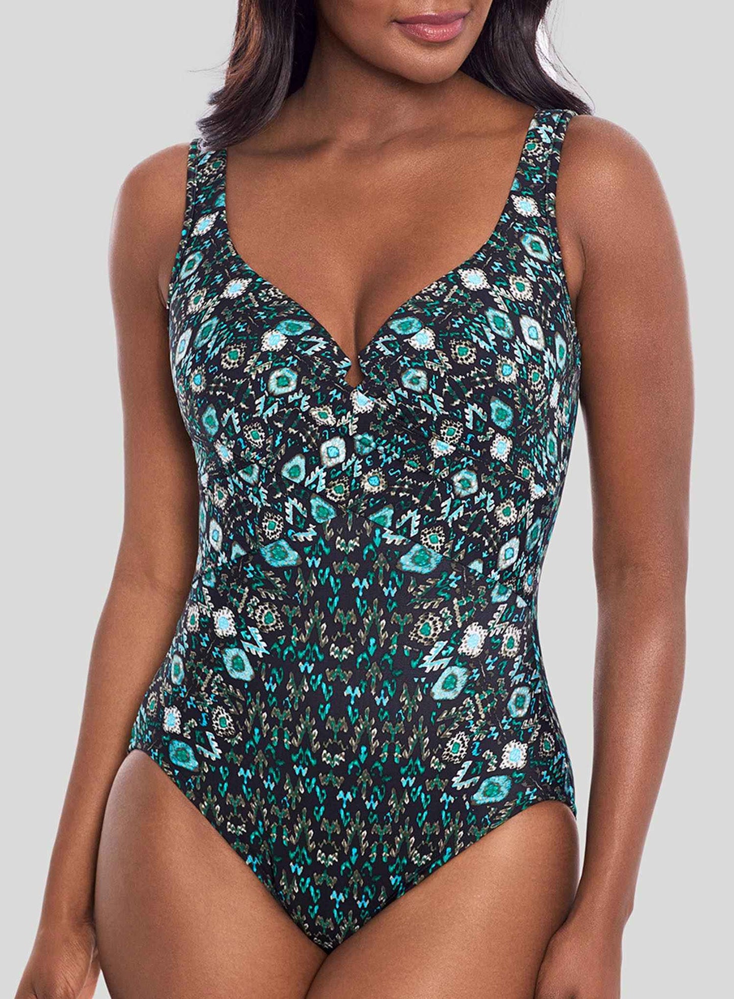 Miraclesuit Swimwear: Bijoux Escape Underwired Shaping One Piece Black Multi