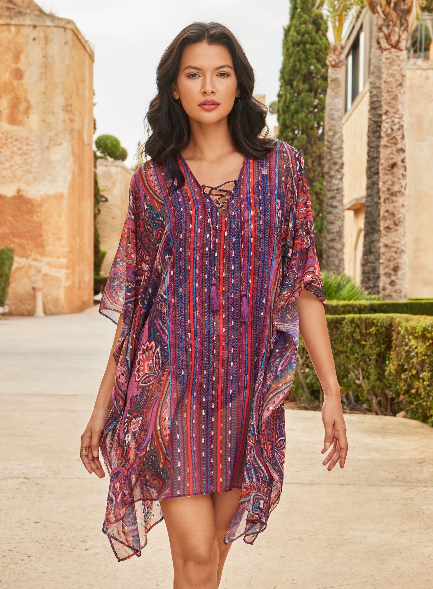 Miraclesuit Swimwear: Dynasty One Size Kaftan Multi