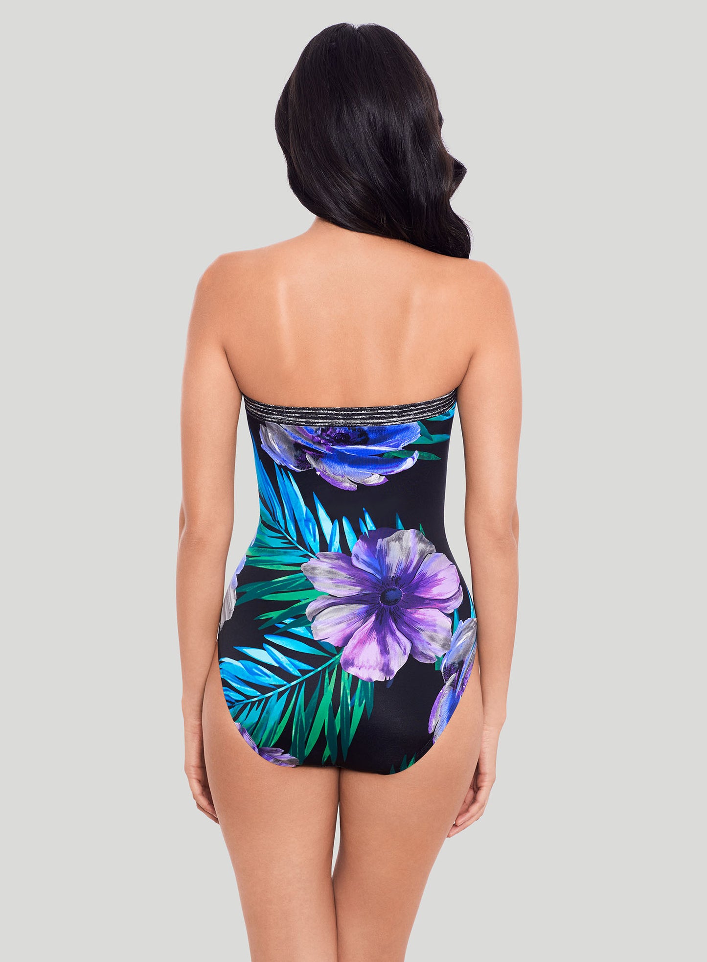 Miraclesuit Swimwear: Flora Aura Avanti Underwired Strapless Shaping One Piece Black Multi