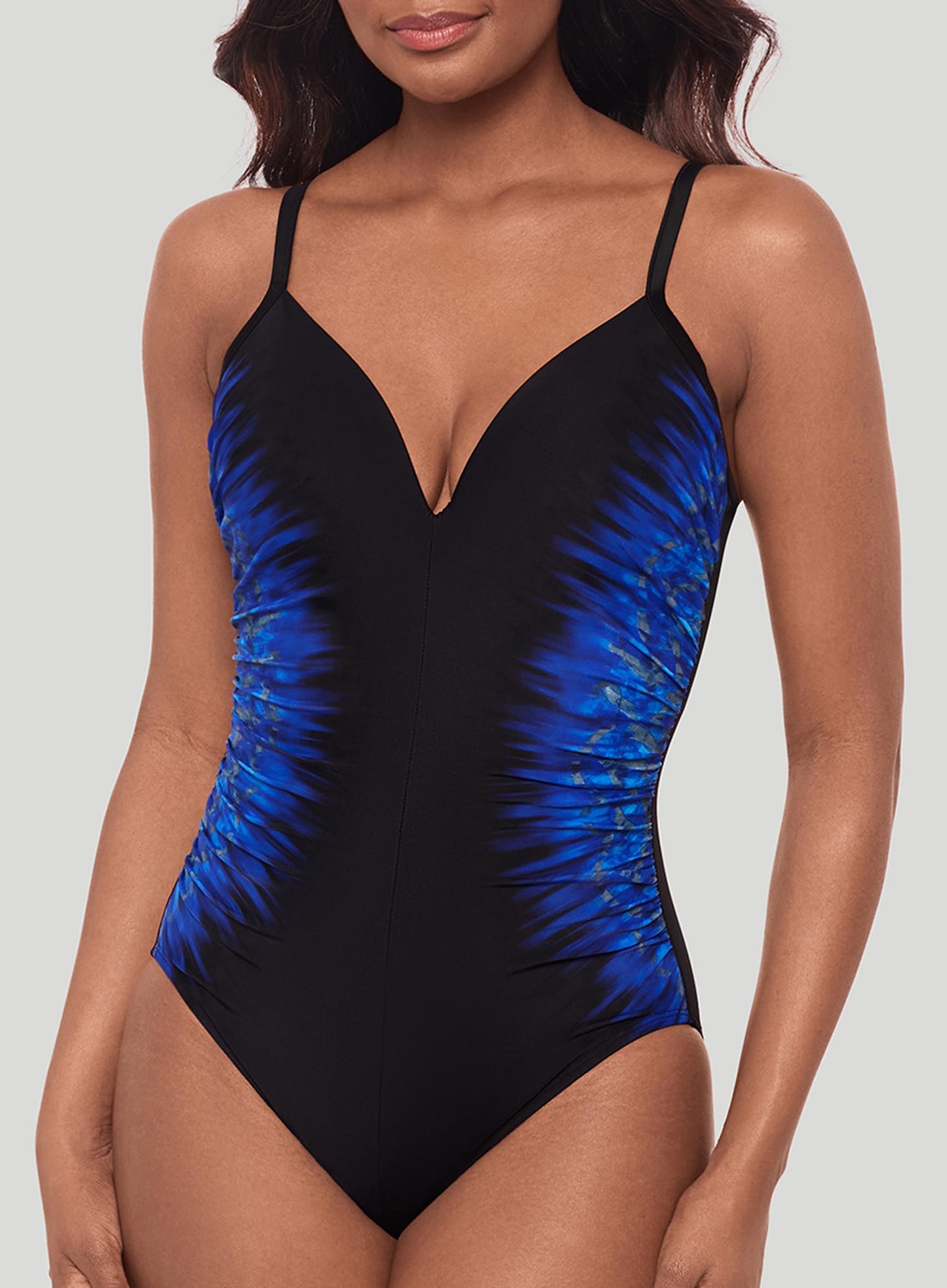 Miraclesuit Swimwear: Paka Mayan Temptation Underwired Shaping One Piece Blue Black