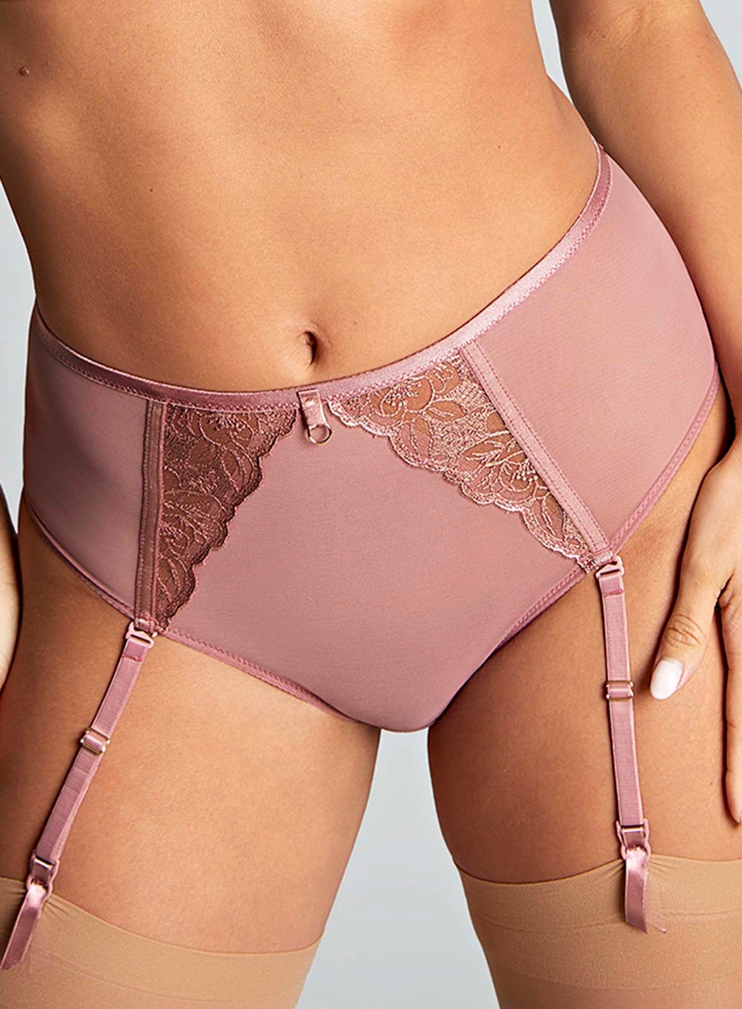 Panache: Rosa Suspender Brief Rose Gold