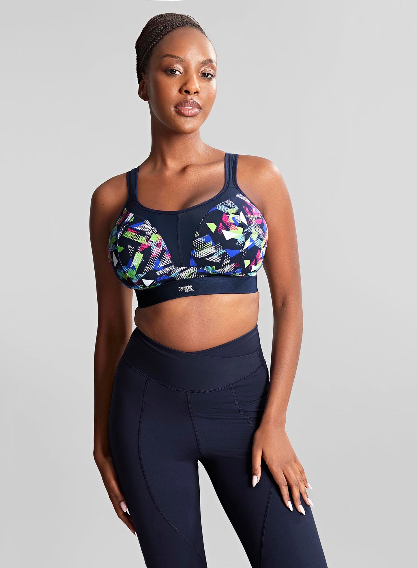 Panache Sport: Boundless Moulded Non Wired Sports Bra With Band Graphic Print