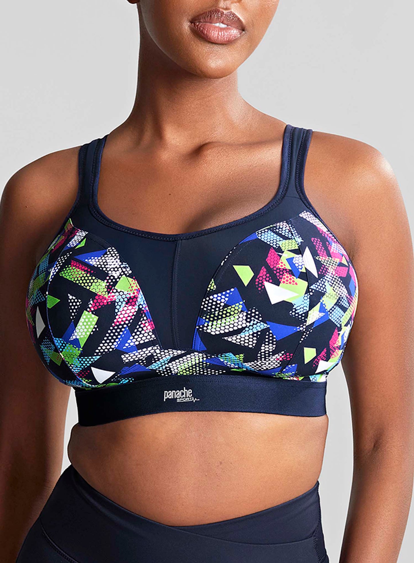 Panache Sport: Boundless Moulded Non Wired Sports Bra With Band Graphic Print