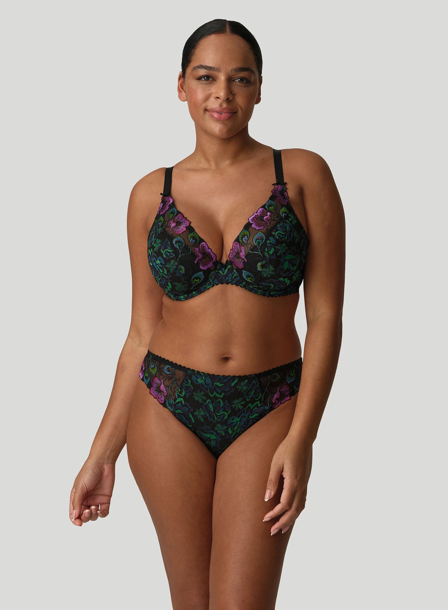 PrimaDonna: San Angel Underwired Half Padded Plunge Bra Peacock Feather