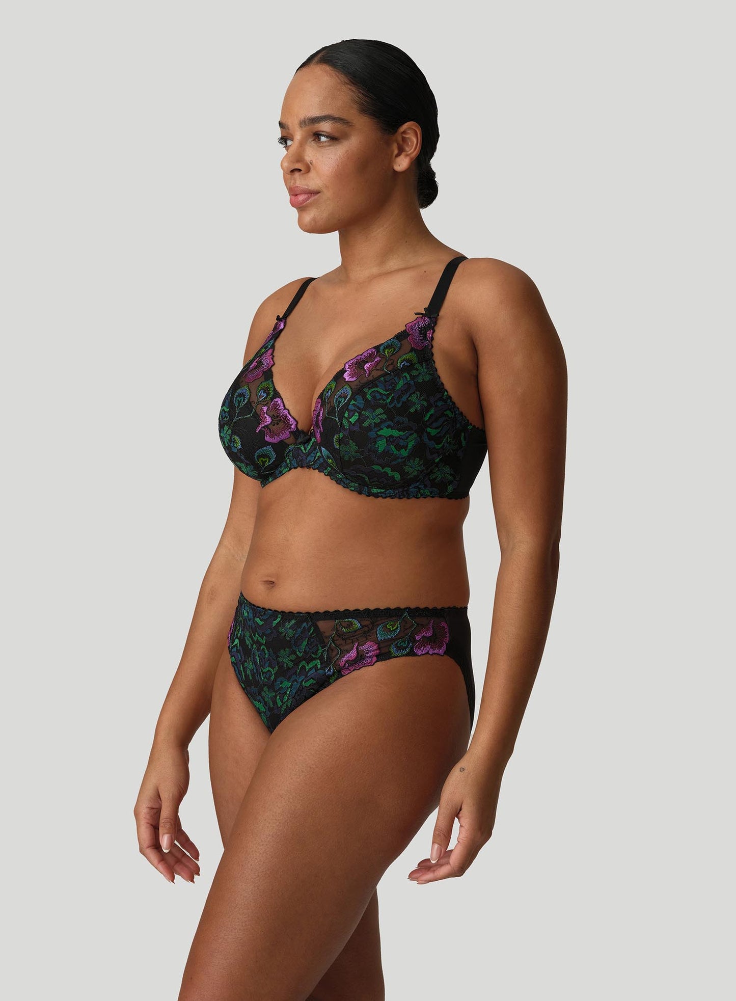 PrimaDonna: San Angel Underwired Half Padded Plunge Bra Peacock Feather