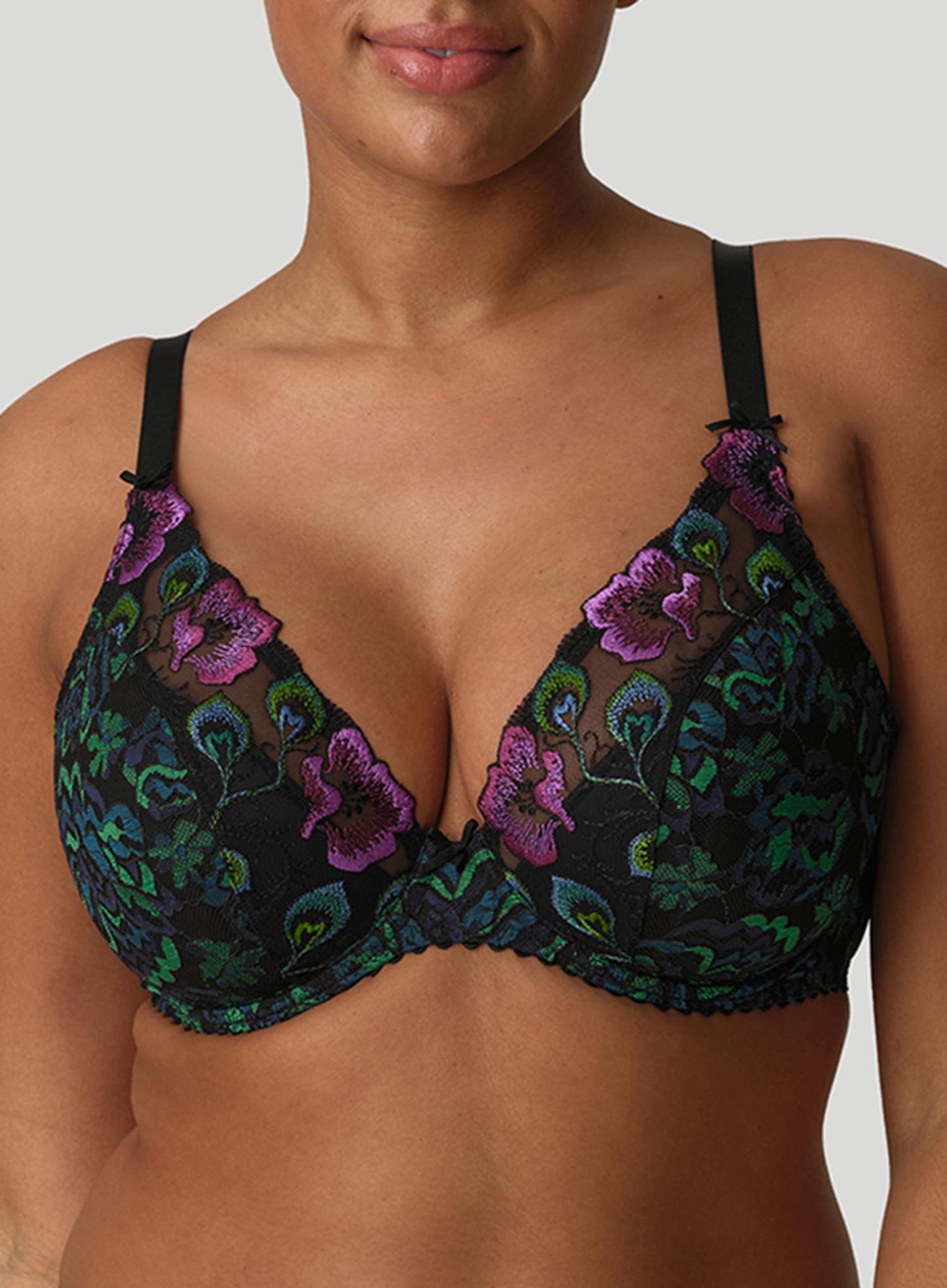 PrimaDonna: San Angel Underwired Half Padded Plunge Bra Peacock Feather