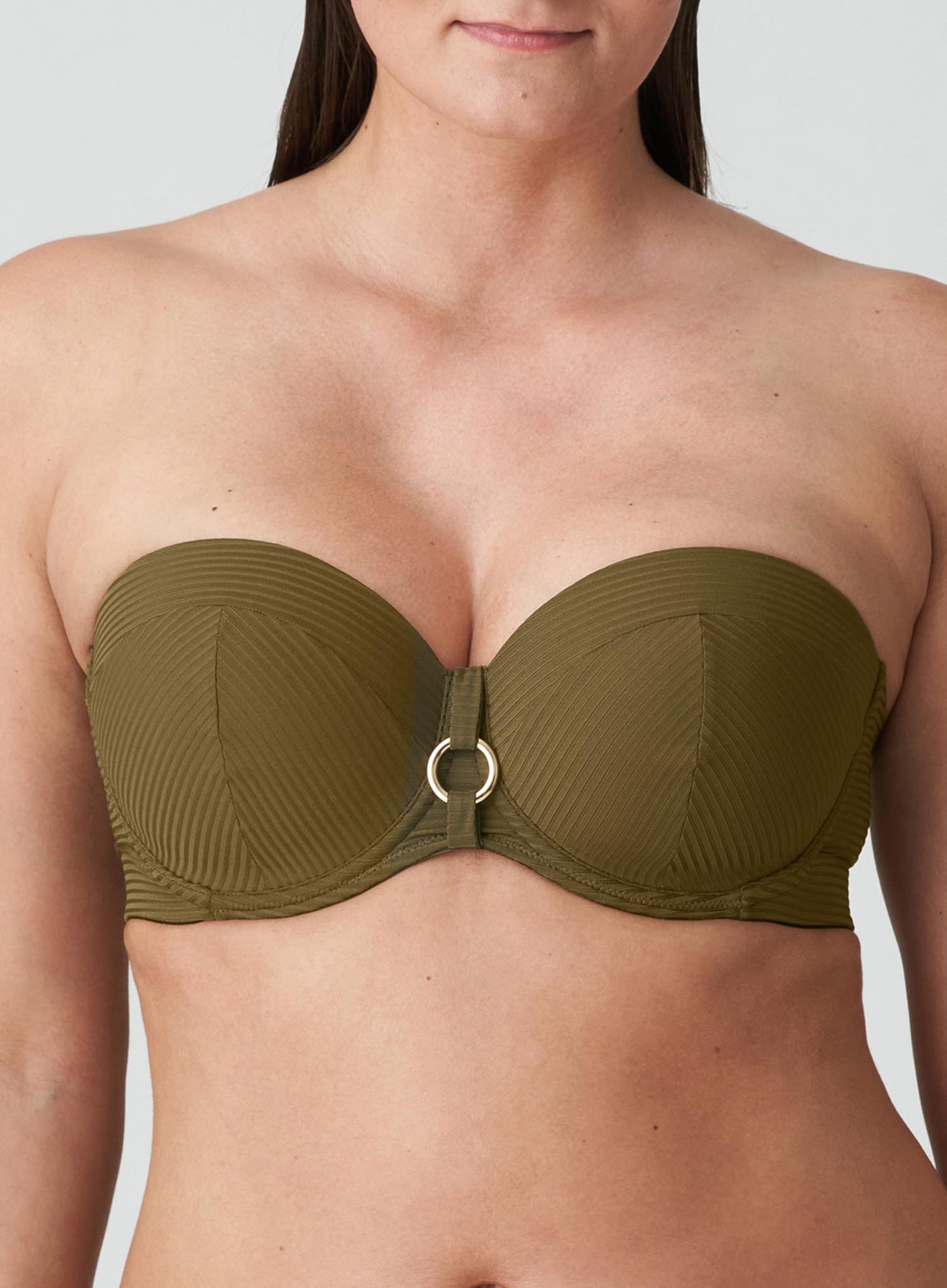 PrimaDonna Swimwear: Sahara Padded Strapless Bikini Top Olive