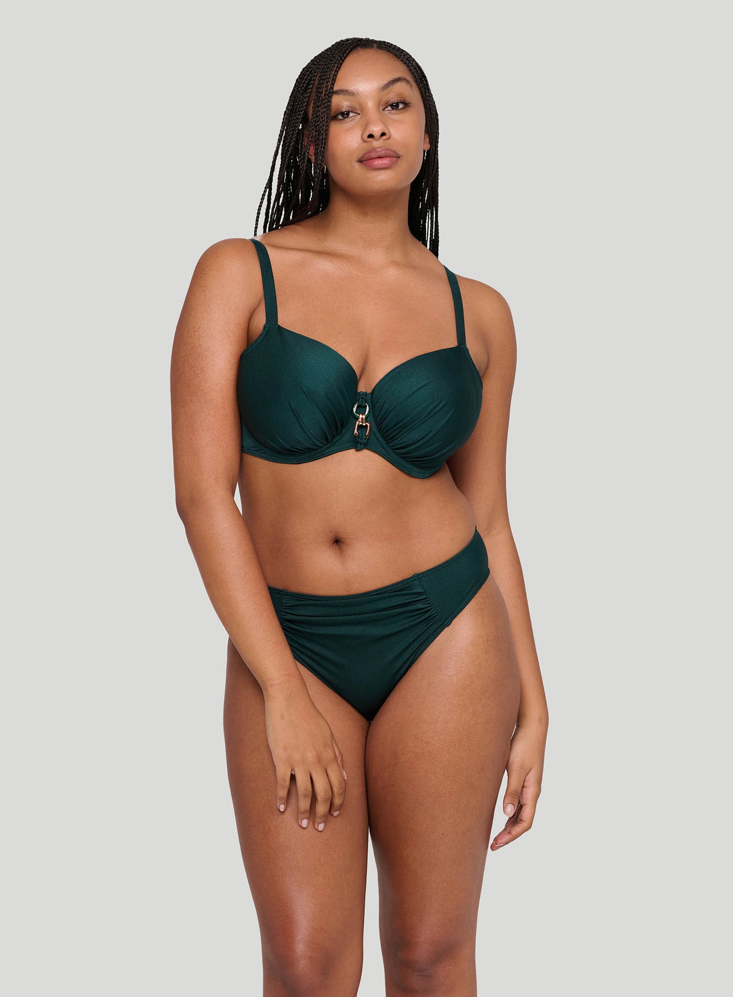 PrimaDonna Swimwear: Mangalore Underwired Padded Balcony Bikini Top Jewel Green