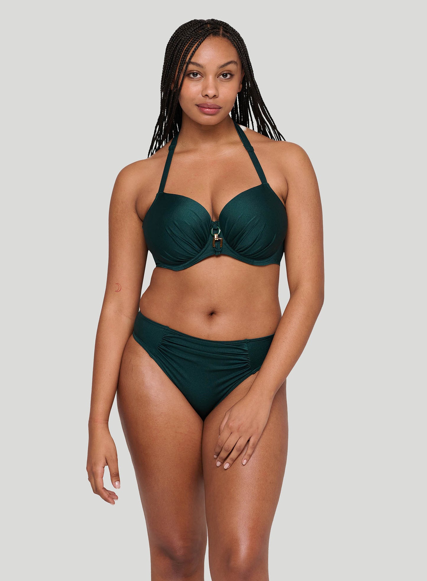 PrimaDonna Swimwear: Mangalore Underwired Padded Balcony Bikini Top Jewel Green