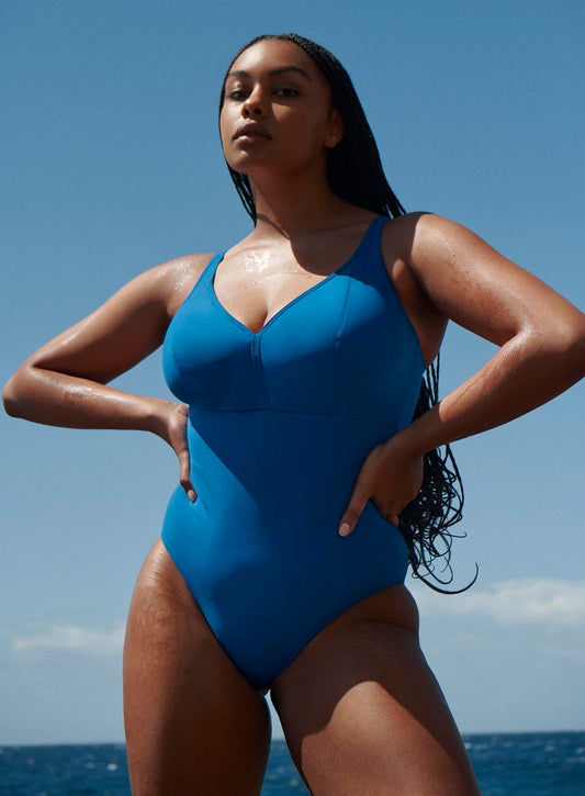 PrimaDonna Swimwear: Aswan Plunge Swimsuit Delphinium Cheer Blue