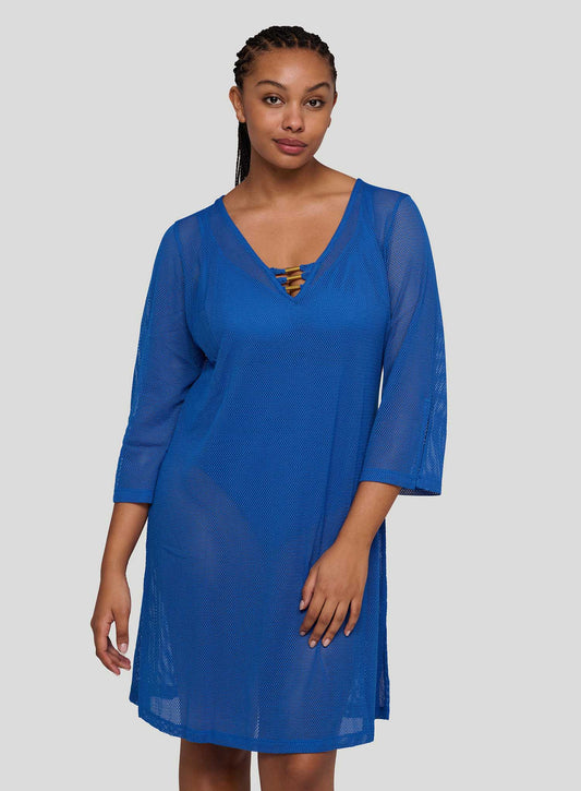 PrimaDonna Swimwear: Aswan Kaftan Delphinium Cheer Blue