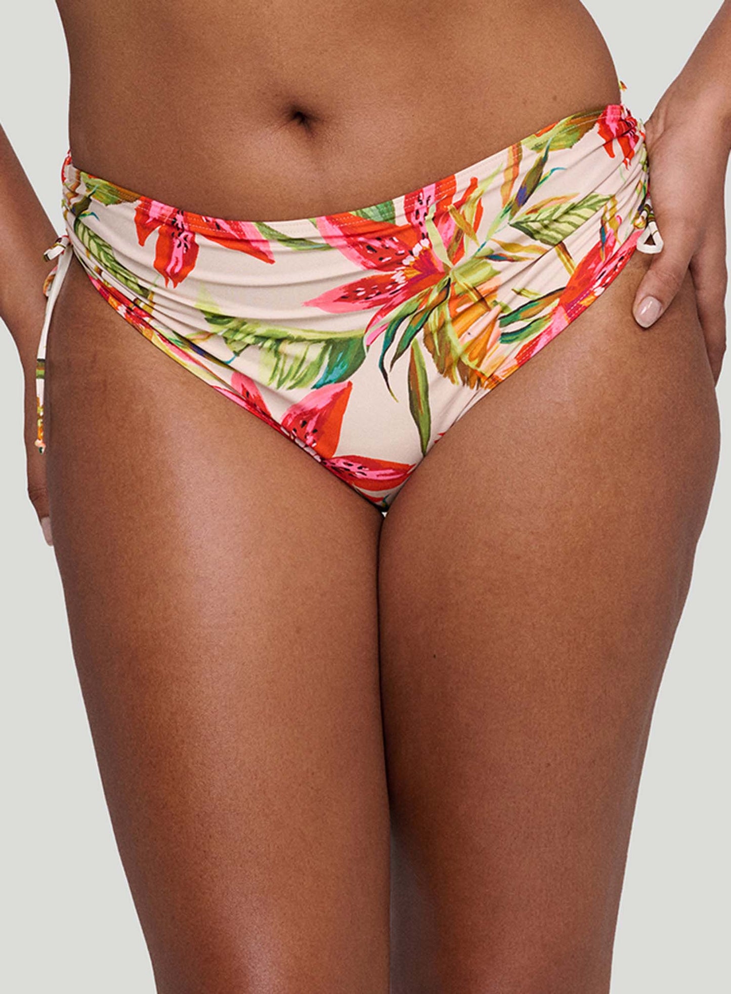 PrimaDonna Swimwear: Tanzania Full Bikini Briefs with Waist Ropes Calm Tropics