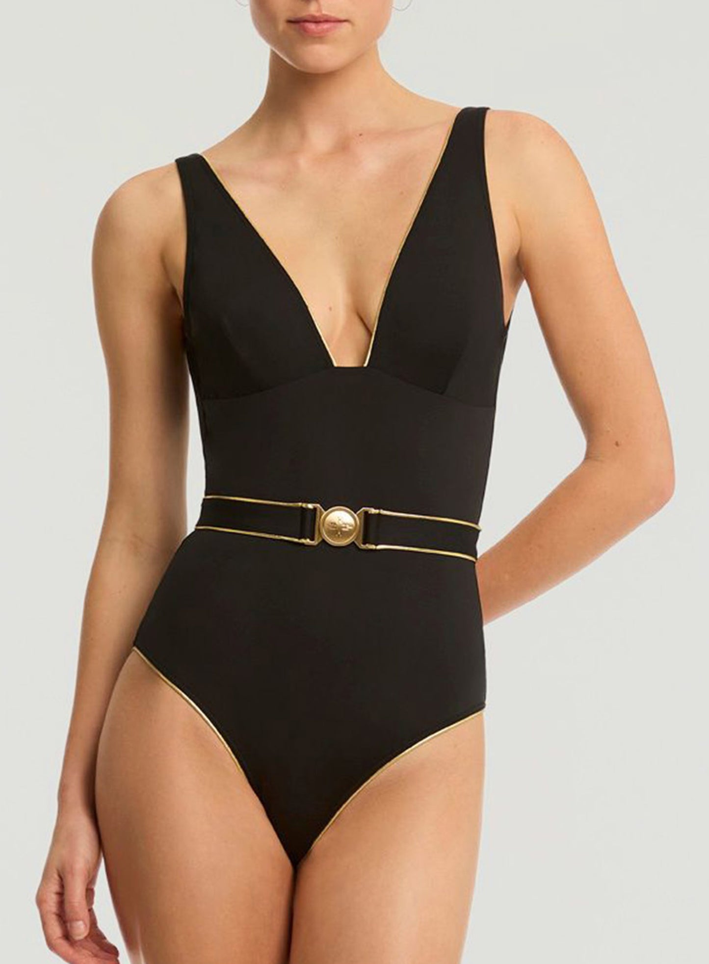 Sea Level: Piper Plunge One Piece Black