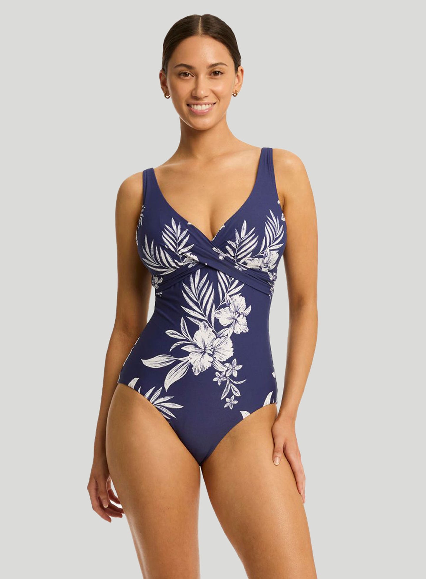 Sea Level: Aloha Cross Front Multifit One Piece French Navy