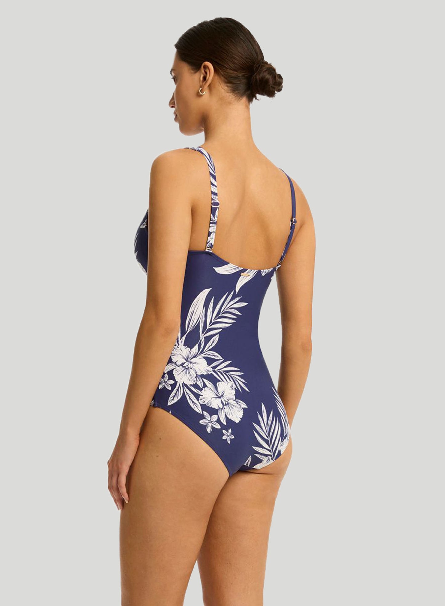 Sea Level: Aloha Cross Front Multifit One Piece French Navy