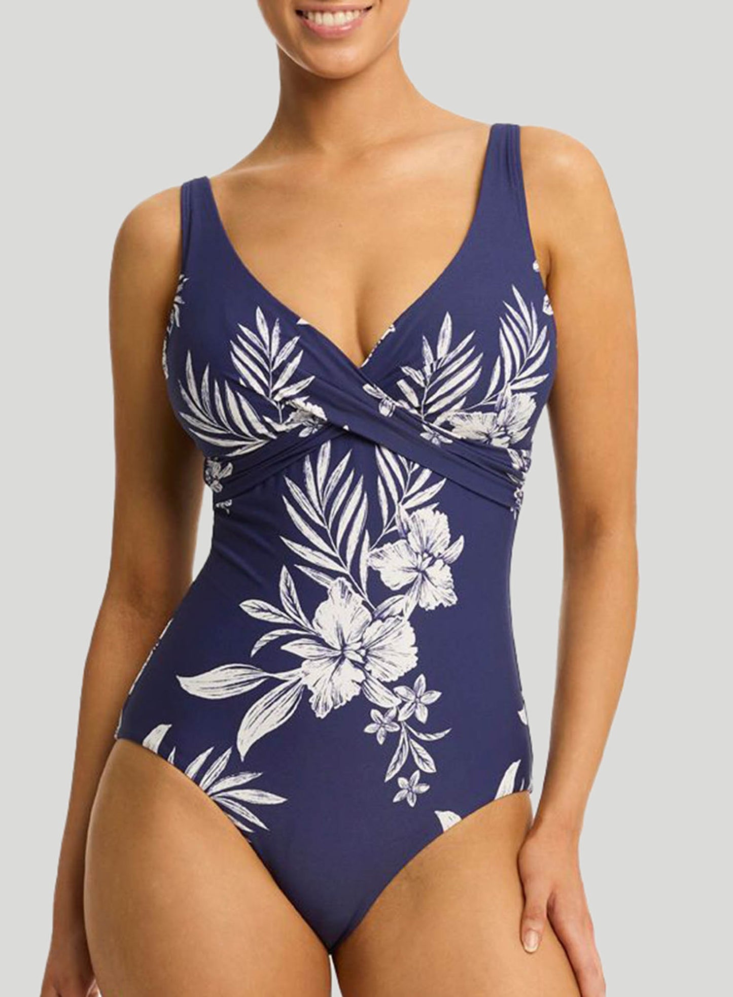 Sea Level: Aloha Cross Front Multifit One Piece French Navy