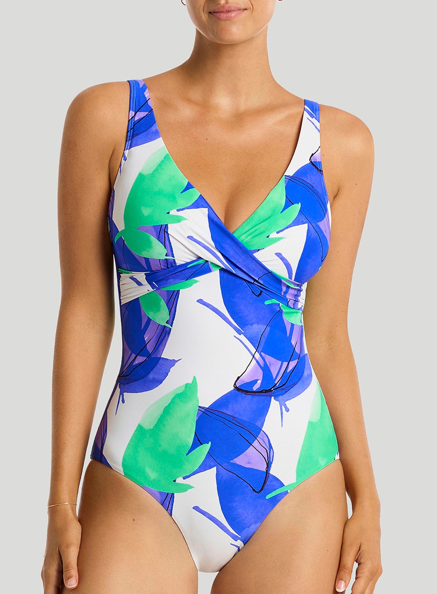 Sea Level: Sublime Cross Front Multifit One Piece Cobalt