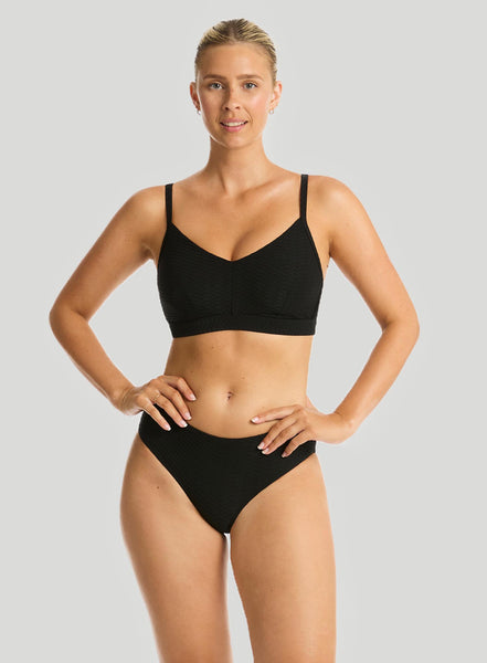 Sea Level Eco Essentials Cross Front A-DD Cup One Piece Swimsuit - Nig -  Curvy Bras