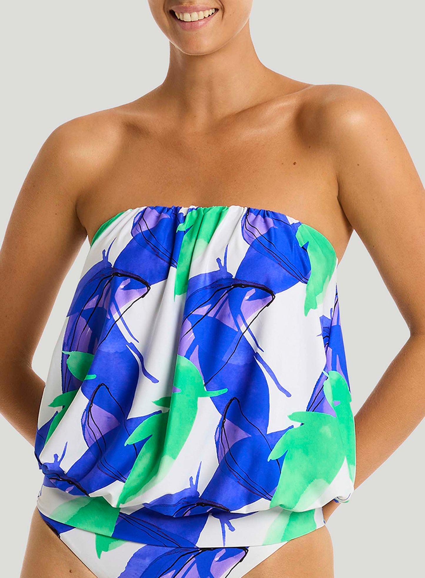 Sea Level: Sublime Blouson Bandeau Singlet Top Cobalt