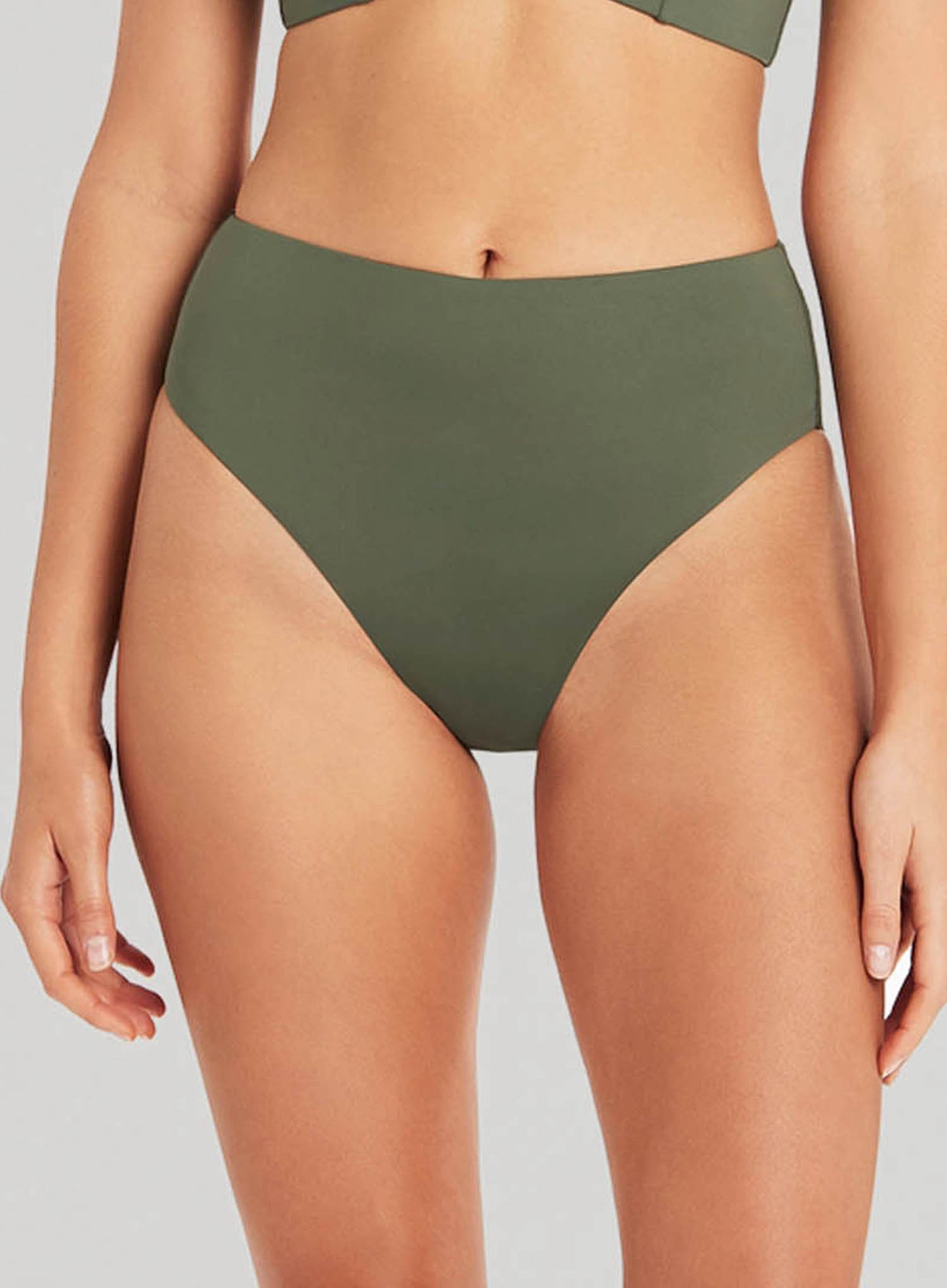 Sea Level: Eco Essentials Retro High Waist Bikini Pant Khaki