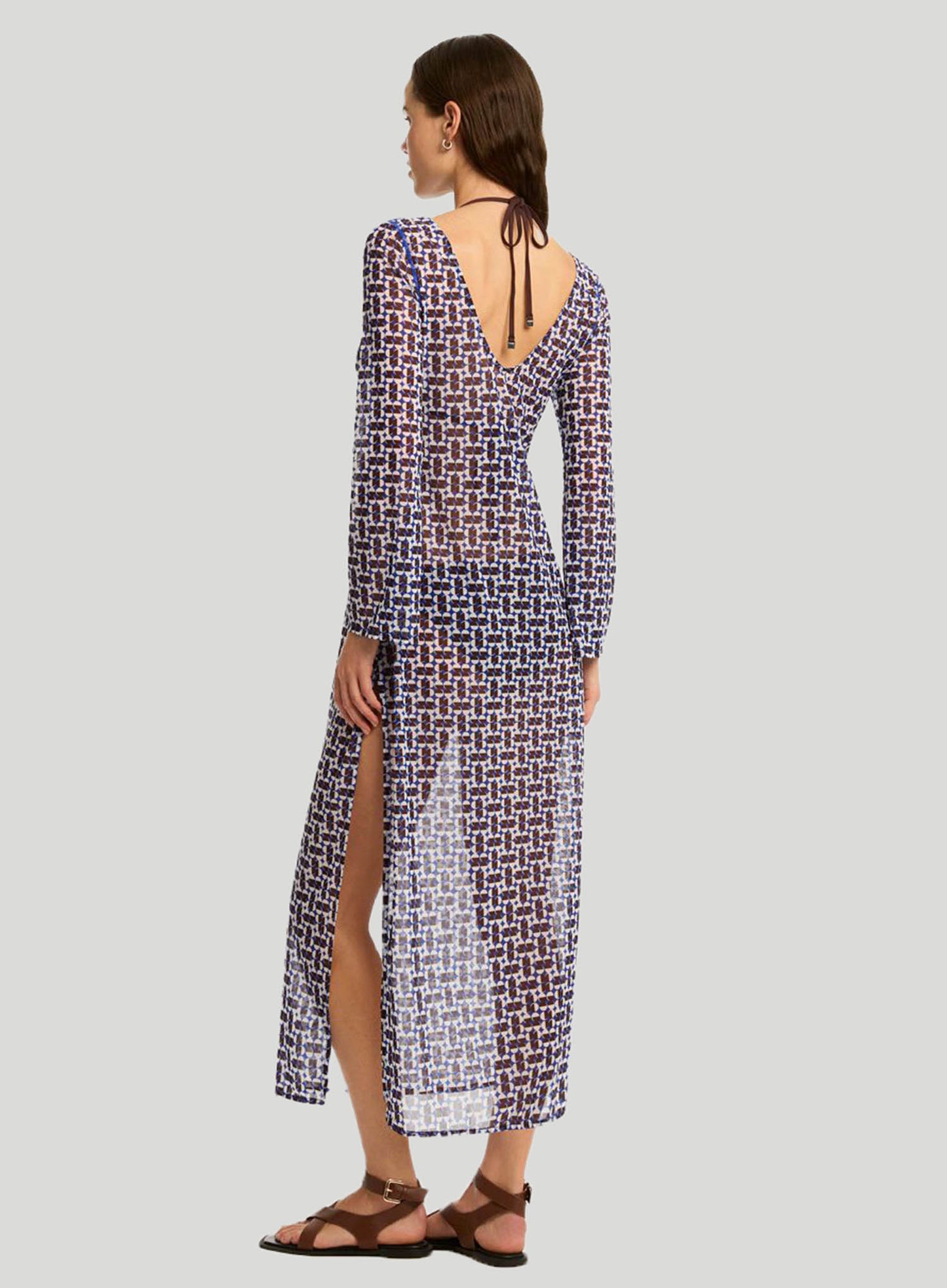 Sea Level: Coast Mesh Long Dress Cobalt