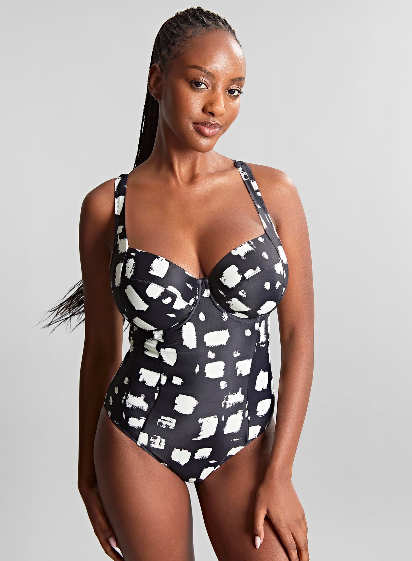 Panache Swimwear: Paloma Balconette One Piece Black Sand