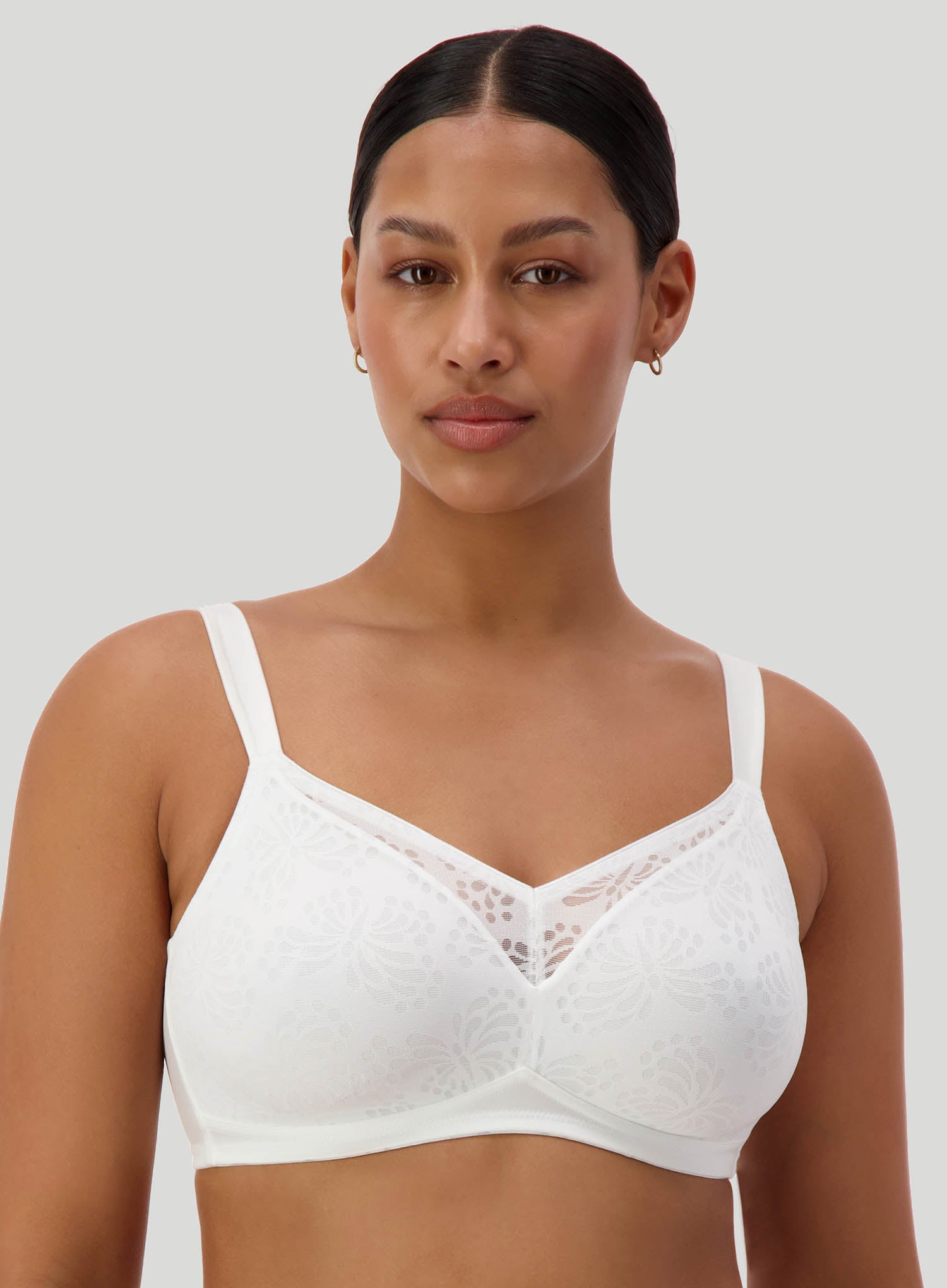 Wire free bras? Yep, we've got those. Lots of 'em. Lacy or smooth, basic  colours and fashion colours, and fit and support from an A cu